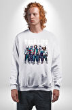 Korku Sineması Korku Kahramanları Haydut Hayatı Erkek Kadın Unisex Dijital Baskılı Beyaz Sweatshirt
