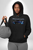 Maserati MC12 Corsa Modeli Araba Erkek Kadın Siyah Dijital Baskılı Kapüşonlu Sweatshirt Hoodie