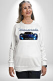 Maserati MC12 Corsa Modeli Araba Erkek Kadın Unisex Dijital Baskılı Beyaz Sweatshirt