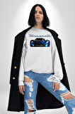 Maserati MC12 Corsa Modeli Araba Erkek Kadın Unisex Dijital Baskılı Beyaz Sweatshirt