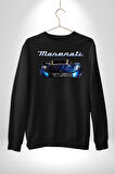 Maserati MC12 Corsa Modeli Araba Erkek Kadın Unisex Dijital Baskılı Siyah Sweatshirt