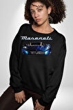 Maserati MC12 Corsa Modeli Araba Erkek Kadın Unisex Dijital Baskılı Siyah Sweatshirt