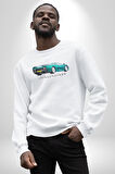 1992 Jaguar XJ220 Araba Erkek Kadın Unisex Dijital Baskılı Beyaz Sweatshirt