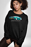 1992 Jaguar XJ220 Araba Erkek Kadın Unisex Dijital Baskılı Siyah Sweatshirt
