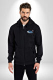 Audi R8 Le Mans Konsept Araba Erkek Kadın Siyah Fermuarlı Baskılı Hırka Sweatshirt