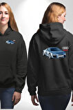 Audi R8 Le Mans Konsept Araba Erkek Kadın Siyah Ön Sırt Baskılı Kapüşonlu Sweatshirt Hoodie