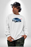 Audi R8 Le Mans Konsept Araba Erkek Kadın Unisex Dijital Baskılı Beyaz Sweatshirt
