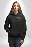 Lamborghini Diablo 2001 Turuncu Araba Boğa Erkek Kadın Siyah Ön Sırt Baskılı Kapüşonlu Sweatshirt Hoodie