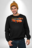 Lamborghini Diablo 2001 Turuncu Araba Boğa Erkek Kadın Unisex Dijital Baskılı Siyah Sweatshirt