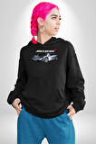 McLaren F1 Araba Erkek Kadın Siyah Dijital Baskılı Kapüşonlu Sweatshirt Hoodie