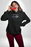 McLaren F1 Araba Erkek Kadın Siyah Dijital Baskılı Kapüşonlu Sweatshirt Hoodie