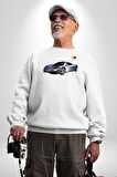 McLaren F1 Araba Erkek Kadın Unisex Dijital Baskılı Beyaz Sweatshirt