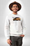 Shelby Mustang Araba Style Erkek Kadın Unisex Dijital Baskılı Beyaz Sweatshirt