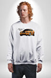Shelby Mustang Araba Style Erkek Kadın Unisex Dijital Baskılı Beyaz Sweatshirt
