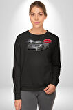 Bugatti EB110 GT Grigio Chiaro Erkek Kadın Unisex Dijital Baskılı Siyah Sweatshirt