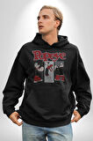 Popeye Karikatür Karakterleri Retro Tasarım Erkek Kadın Siyah Dijital Baskılı Kapüşonlu Sweatshirt Hoodie