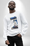 Porsche GT3 Japon Stil Performans Tasarımı Erkek Kadın Unisex Dijital Baskılı Beyaz Sweatshirt
