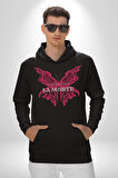 Aşk Kazanır Ölüm Kelebek Tasarımı Aşkın Ateşi Erkek Kadın Siyah Dijital Baskılı Kapüşonlu Sweatshirt Hoodie