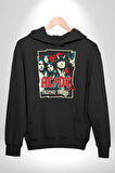 AC/DC Highway to Hell Rock Tasarım Erkek Kadın Siyah Dijital Baskılı Kapüşonlu Sweatshirt Hoodie