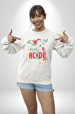 AC/DC Highway to Hell Rock Tasarım Erkek Kadın Unisex Dijital Baskılı Beyaz Sweatshirt