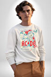 AC/DC Highway to Hell Rock Tasarım Erkek Kadın Unisex Dijital Baskılı Beyaz Sweatshirt