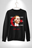 30 Ağustos Zafer Bayramı Ve Atatürk Ay Yıldız Erkek Kadın Unisex Dijital Baskılı Siyah Sweatshirt