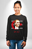 30 Ağustos Zafer Bayramı Ve Atatürk Ay Yıldız Erkek Kadın Unisex Dijital Baskılı Siyah Sweatshirt