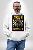 Cobra Kai Yılan Karete Dizi Film Erkek Kadın Beyaz Dijital Baskılı Kapüşonlu Sweatshirt Hoodie
