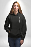 Başarı Motivasyon Dik Tasarım Erkek Kadın Siyah Ön Sırt Baskılı Kapüşonlu Sweatshirt Hoodie