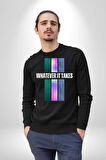 Ne Gerekiyorsa Onu Yap Renk Kartelası Erkek Kadın Unisex Dijital Baskılı Siyah Sweatshirt