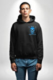 Sokak Sitili Kurukafa Erkek Kadın Siyah Ön Sırt Baskılı Kapüşonlu Sweatshirt Hoodie
