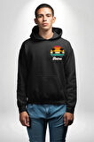 Retro Palmiye Güneş 80 90 Erkek Kadın Siyah Ön Sırt Baskılı Kapüşonlu Sweatshirt Hoodie