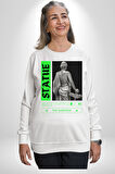 Sokak Sitili Heykel Kadın Savaşcı Erkek Kadın Unisex Dijital Baskılı Beyaz Sweatshirt