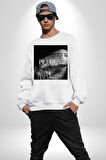 Blurry Kapak Kadınlar Costa Albüm Erkek Kadın Unisex Dijital Baskılı Beyaz Sweatshirt