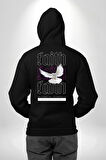 Sevimli Güvercin Beyaz Barış Sokak Sitili Erkek Kadın Siyah Ön Sırt Baskılı Kapüşonlu Sweatshirt Hoodie