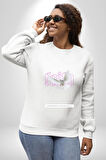 Sevimli Güvercin Beyaz Barış Sokak Sitili Erkek Kadın Unisex Dijital Baskılı Beyaz Sweatshirt