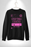 İstediğim Şey Uykuda Kalmak Erkek Kadın Unisex Dijital Baskılı Siyah Sweatshirt
