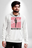 Barbie Film Poster Retro Tasarım Erkek Kadın Beyaz Dijital Baskılı Kapüşonlu Sweatshirt Hoodie