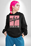 Barbie Film Poster Retro Tasarım Erkek Kadın Siyah Dijital Baskılı Kapüşonlu Sweatshirt Hoodie