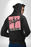 Barbie Film Poster Retro Tasarım Erkek Kadın Siyah Ön Sırt Baskılı Kapüşonlu Sweatshirt Hoodie