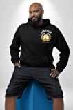 Garfield Komik Karikatür Tasarım Erkek Kadın Siyah Ön Sırt Baskılı Kapüşonlu Sweatshirt Hoodie