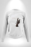 İnanç  Çocuk Melek Erkek Kadın Unisex Dijital Baskılı Beyaz Sweatshirt