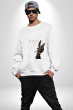 İnanç  Çocuk Melek Erkek Kadın Unisex Dijital Baskılı Beyaz Sweatshirt