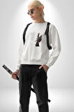İnanç  Çocuk Melek Erkek Kadın Unisex Dijital Baskılı Beyaz Sweatshirt