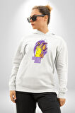 LeBron James Lakers Basketbol Tasarımı Erkek Kadın Beyaz Dijital Baskılı Kapüşonlu Sweatshirt Hoodie