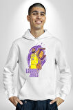 LeBron James Lakers Basketbol Tasarımı Erkek Kadın Beyaz Dijital Baskılı Kapüşonlu Sweatshirt Hoodie