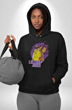 LeBron James Lakers Basketbol Tasarımı Erkek Kadın Siyah Dijital Baskılı Kapüşonlu Sweatshirt Hoodie