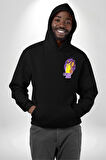 LeBron James Lakers Basketbol Tasarımı Erkek Kadın Siyah Ön Sırt Baskılı Kapüşonlu Sweatshirt Hoodie