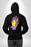 LeBron James Lakers Basketbol Tasarımı Erkek Kadın Siyah Ön Sırt Baskılı Kapüşonlu Sweatshirt Hoodie