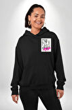 Sokak Kültürü Erkek Kadın Siyah Ön Sırt Baskılı Kapüşonlu Sweatshirt Hoodie